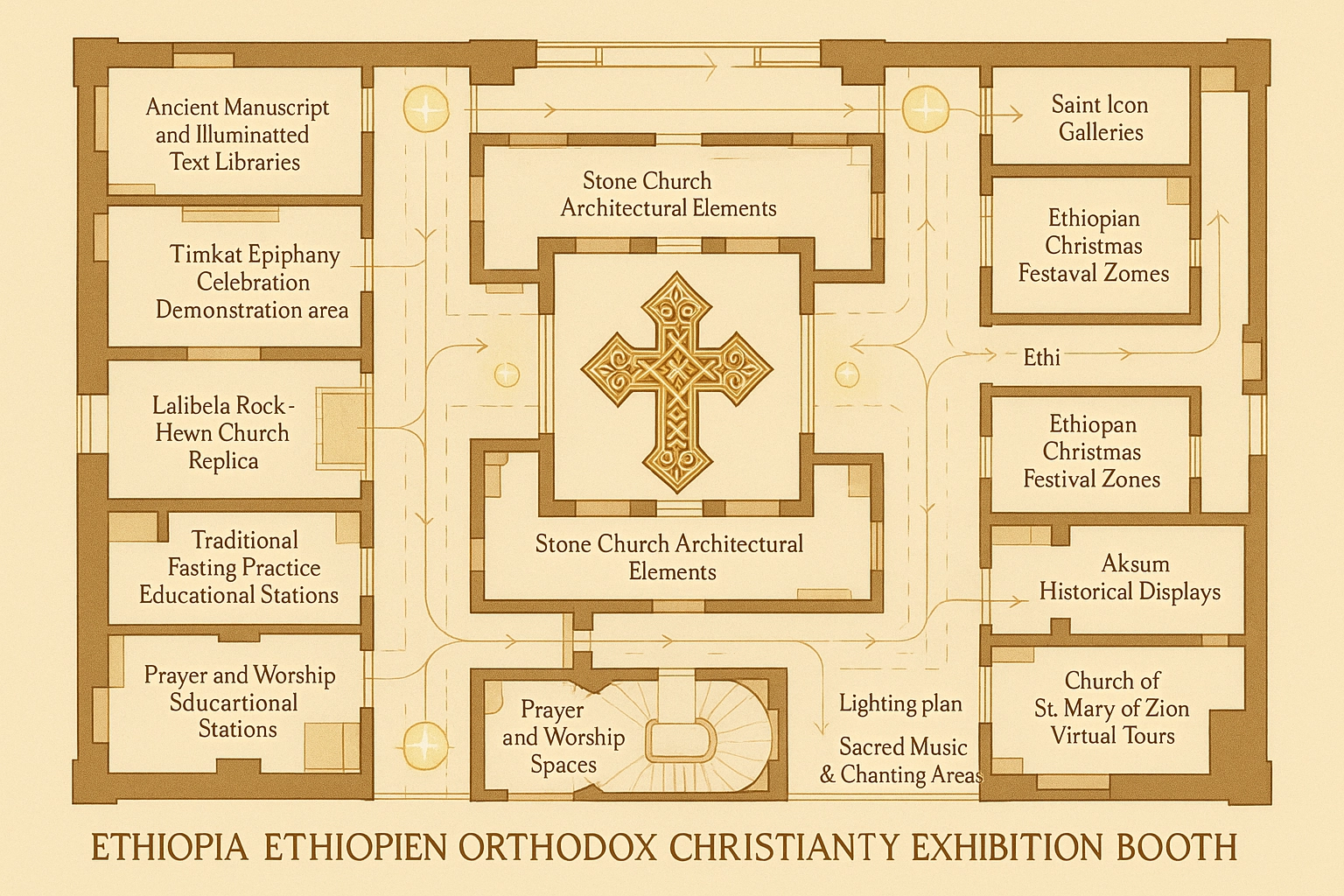 Salle principale de l'Exposition du Christianisme Orthodoxe Éthiopien